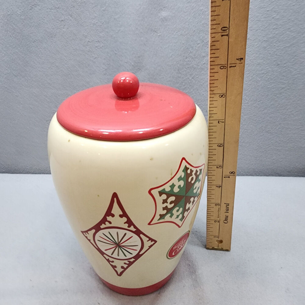 COCA-COLA COKE CHRISTMAS ORNAMENT SNOWFLAKE VINTAGE CERAMIC COOKIE JAR - Picture 7 of 7